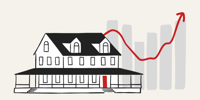 House with graph tracking value